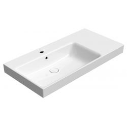 NUBES keramické umývadlo 100x50cm, s odkladacou plochou vpravo, biela ExtraGlaze