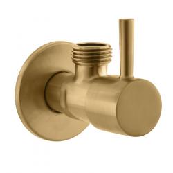 Rohový ventil s keramickou hlavicou 1/2"x3/8", zlato mat