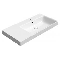 NUBES keramické umývadlo 100x50cm, s odkladacou plochou vľavo, biela ExtraGlaze