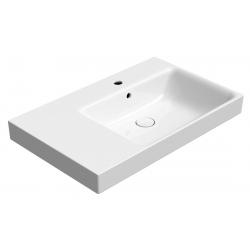 NUBES keramické umývadlo 80x50cm, s odkladacou plochou vľavo, biela ExtraGlaze