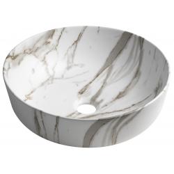 RONDEA keramické umývadlo na dosku priemer 41cm, bianco carrara