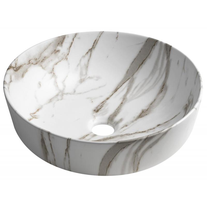 RONDEA keramické umývadlo na dosku priemer 41cm, bianco carrara