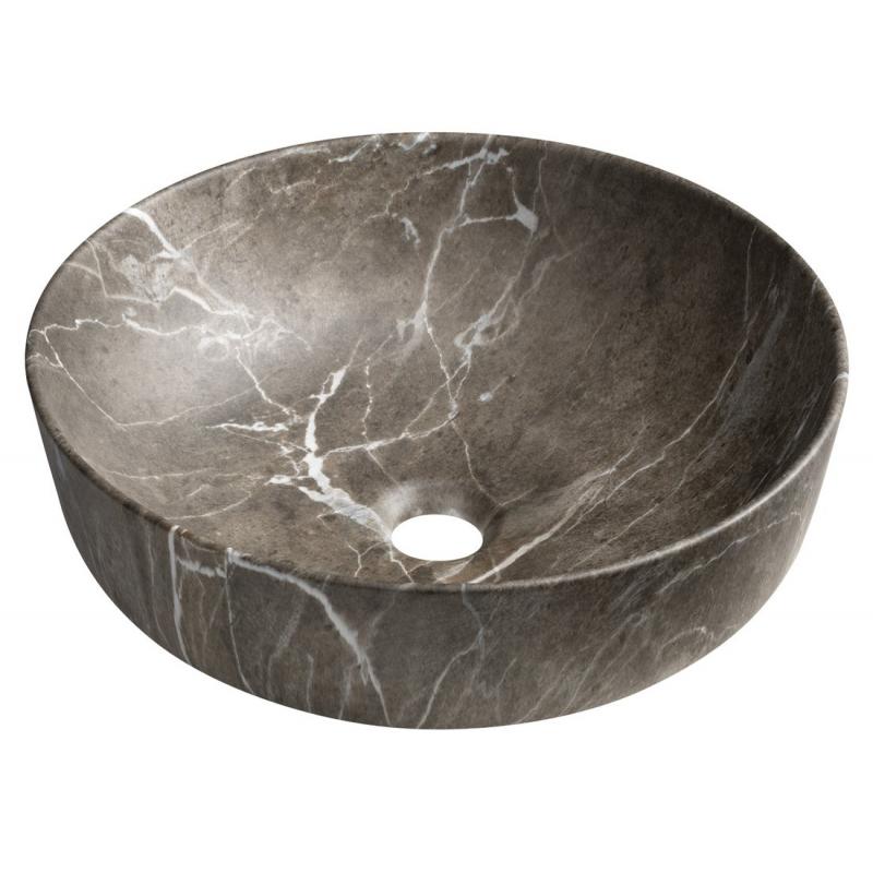 RONDEA keramické umývadlo na dosku priemer 41cm, breccia mramor