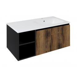 LOREA skrinka 100x46x51,5cm (30P+70cm), pravá, dub collingwood/čierna matná