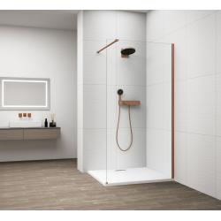 ESCA COPPER MATT jednodielna sprchová zástena na inštaláciu k stene, číre sklo, 1200 mm