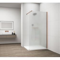 ESCA COPPER MATT jednodielna sprchová zástena na inštaláciu k stene, matné sklo, 1400 mm