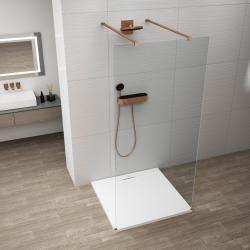 ESCA COPPER MATT jednodielna sprchová zástena do priestoru, číre sklo, 1100 mm