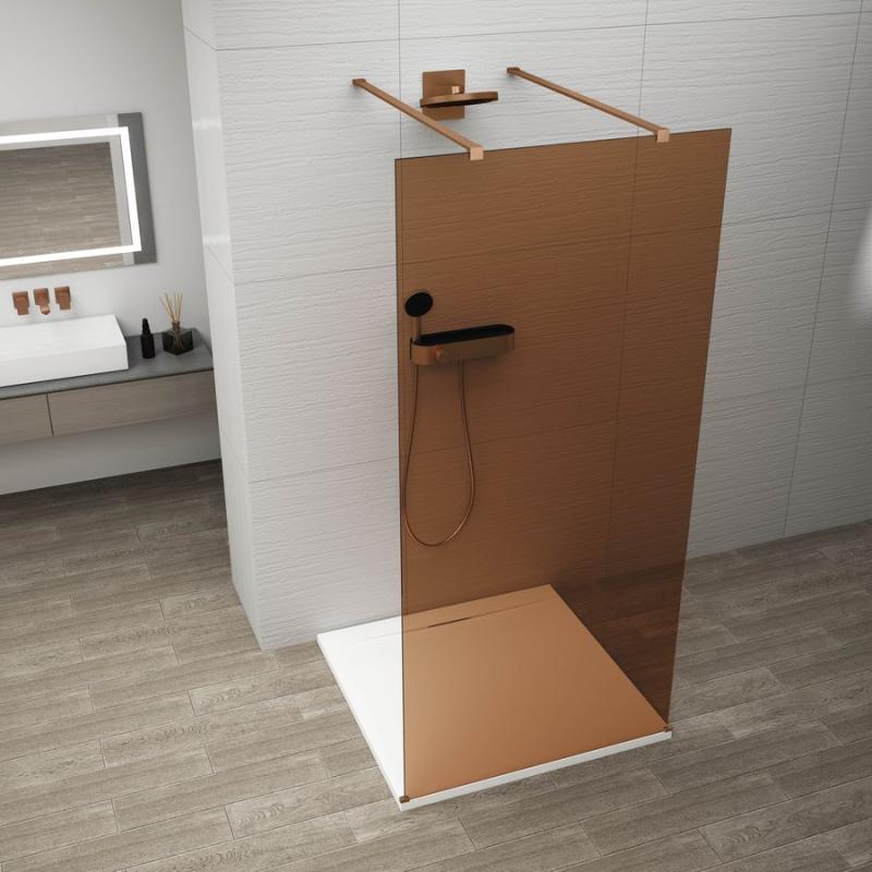 ESCA COPPER MATT jednodielna sprchová zástena do priestoru, Marron, 1000 mm