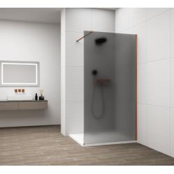 ESCA COPPER MATT jednodielna sprchová zástena na inštaláciu k stene, dymové matné sklo, 1100 mm