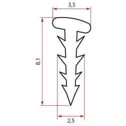 Zatláčacie tesnenie, 2000mm