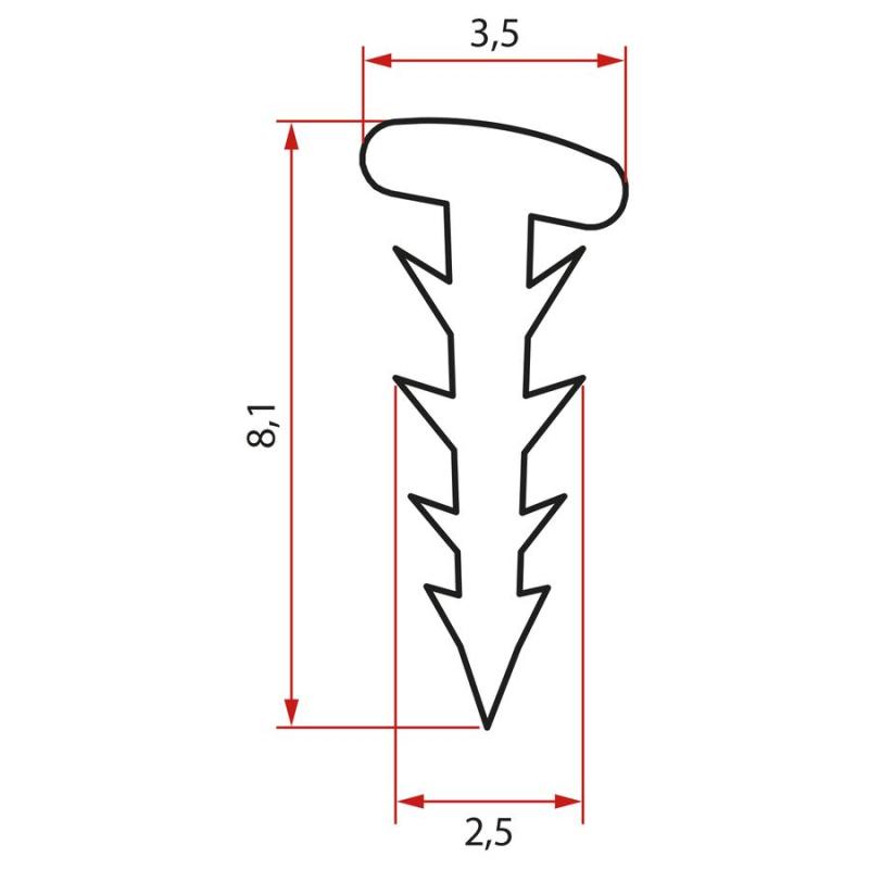 Zatláčacie tesnenie, 2000mm