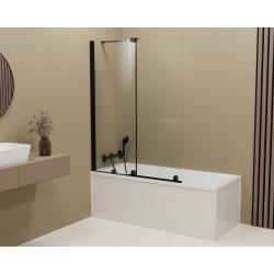 ROLLS BLACK vaňová zástena 1000x1500mm, číre sklo