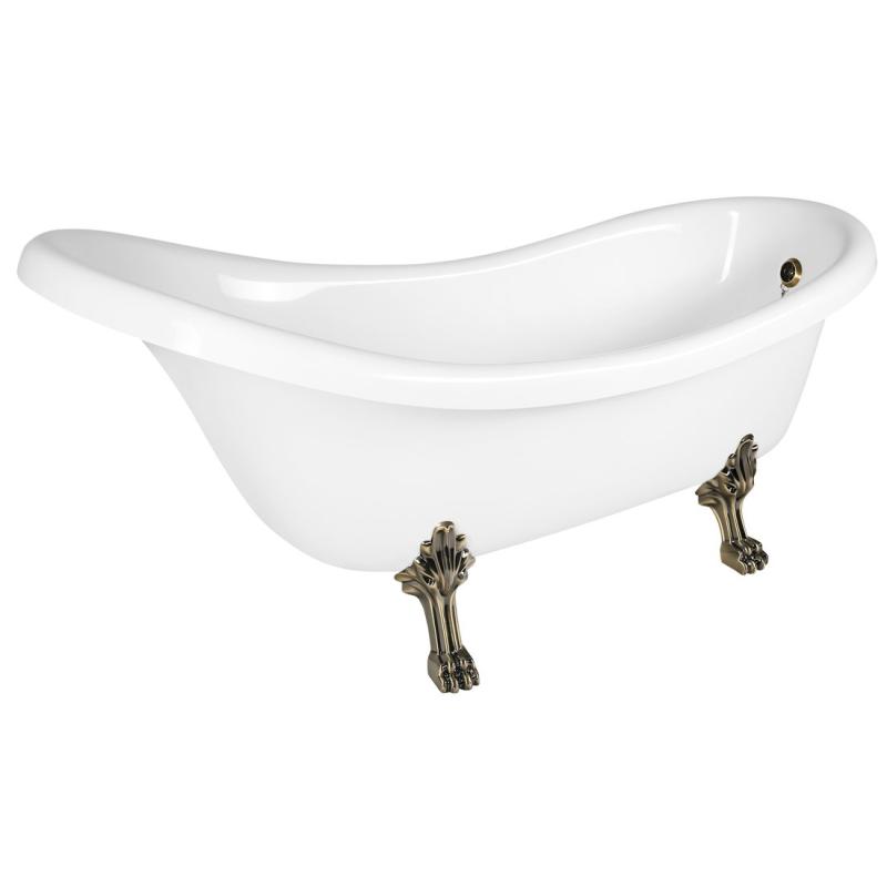 RETRO voľne stojaca vaňa 174,5x82x80,5cm, biela, nohy bronz