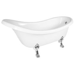RETRO voľne stojaca vaňa 174,5x82x80,5cm, biela, nohy chróm