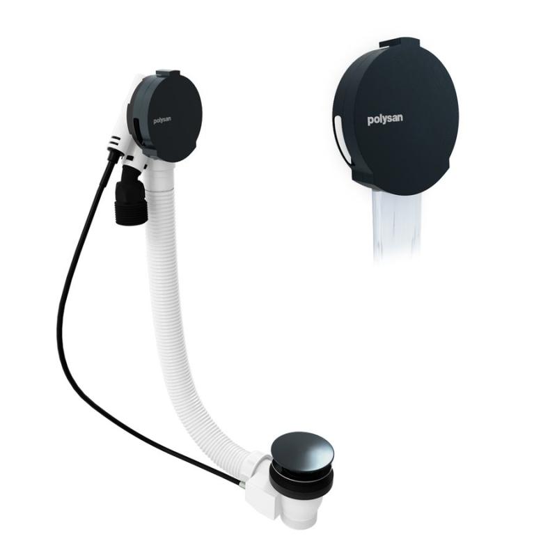 MARBLE vaňová súprava s napúšťaním, bovden, dĺžka 800mm, gun metal