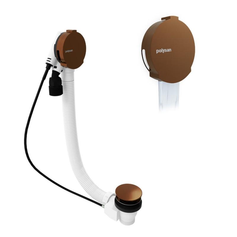 MARBLE vaňová súprava s napúšťaním, bovden, dĺžka 800mm, meď mat