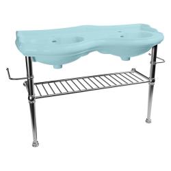 RETRO konštrukcia pre dvojumývadlo 120cm s policou, chróm