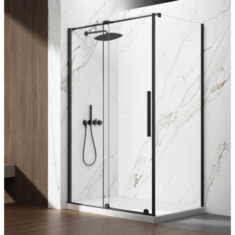 SPIRIT BLACK obdĺžniková sprchová zástena 1100x900mm L/P varianta