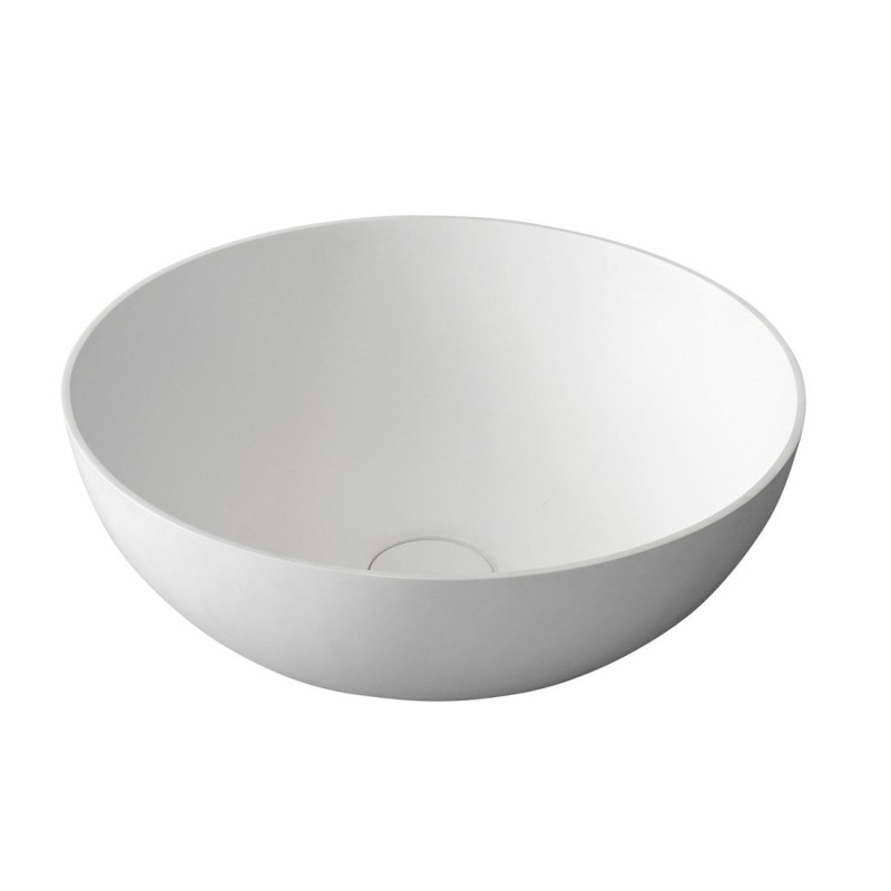 THIN guľaté umývadlo 390x145 mm, na dosku, matná biela