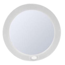 MULAN kozmetické zrkadlo s prísavkami, priemer 127mm, LED, biela