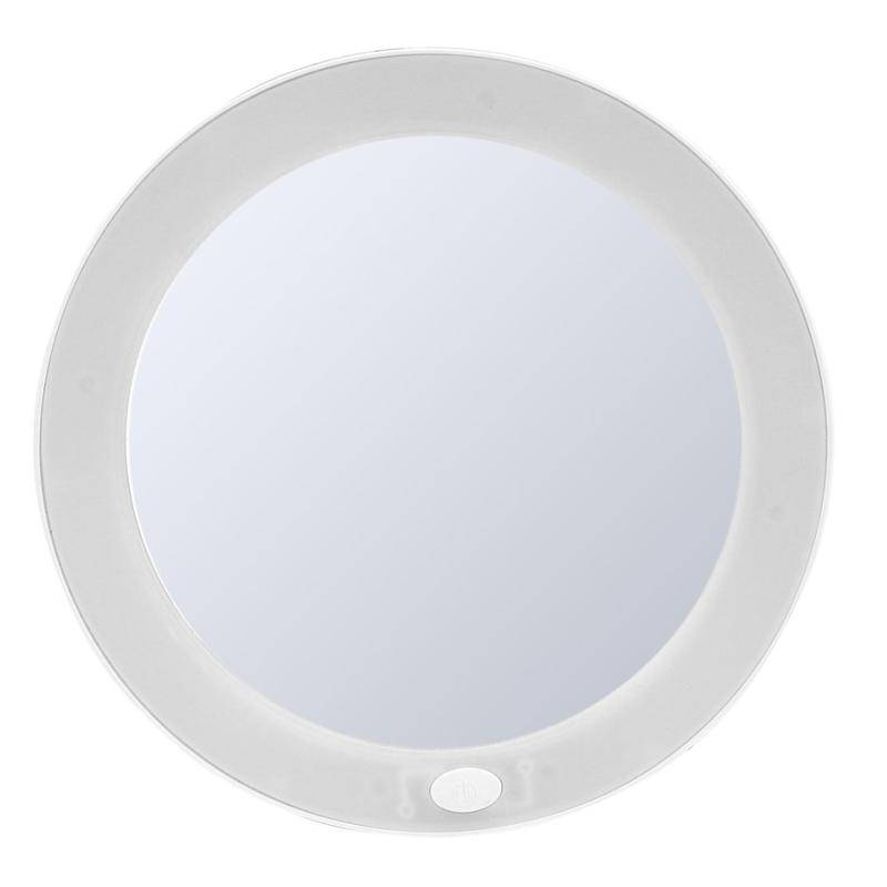 MULAN kozmetické zrkadlo s prísavkami, priemer 127mm, LED, biela