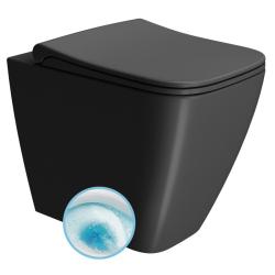 NUBES WC misa stojaca, Swirlflush, 35x52cm, spodný/zadný odpad, čierna dual-mat