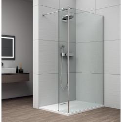 ESCA CHROM sprchová zástena s inštaláciou k stene 1100mm a prídavným panelom 485mm, číre sklo