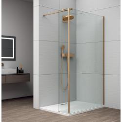 ESCA GOLD MATT sprchová zástena s inštaláciou k stene 900mm a prídavným panelom 285mm, číre sklo