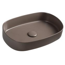 INFINITY OVAL keramické umývadlo na dosku, 55x36cm, taupe