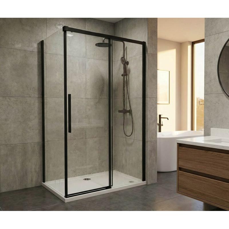 LUXOR BLACK obdĺžniková sprchová zástena 1500x1000mm L/P varianta