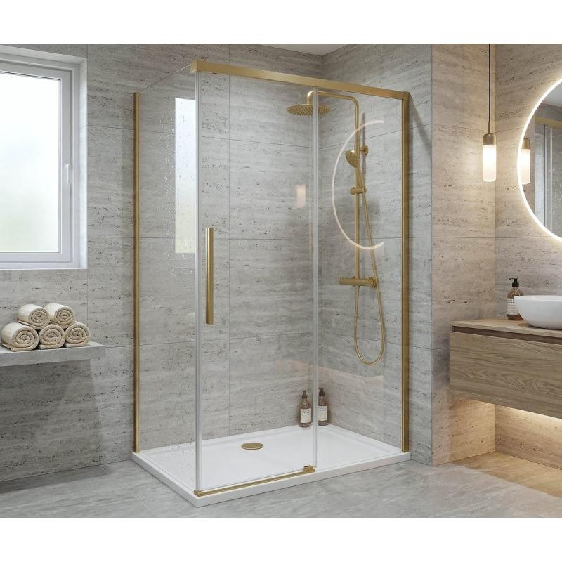 LUXOR GOLD MATT obdĺžniková sprchová zástena 1000x900mm L/P varianta