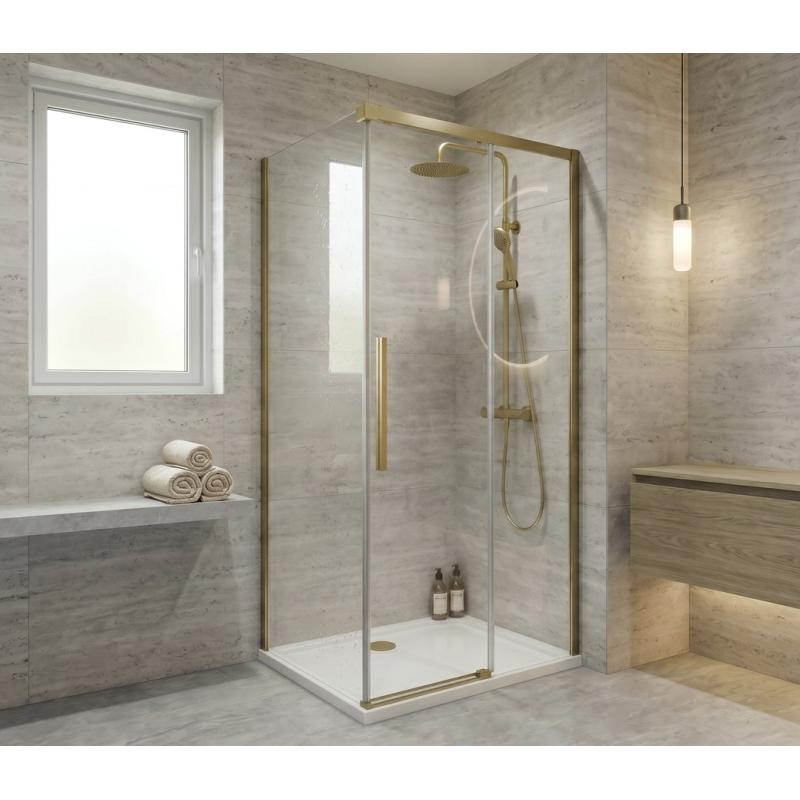 LUXOR GOLD MATT štvorcová sprchová zástena 1000x1000mm L/P varianta