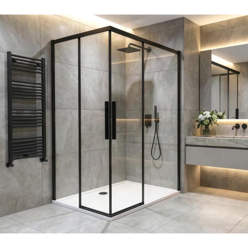 LUXOR BLACK obdĺžniková sprchová zástena 1000x900mm L/P varianta, rohový vstup