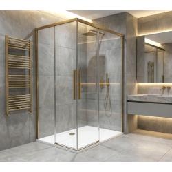 LUXOR GOLD MATT obdĺžniková sprchová zástena 900x800mm L/P varianta, rohový vstup