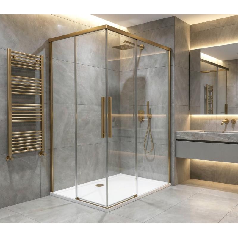 LUXOR GOLD MATT obdĺžniková sprchová zástena 1000x800mm L/P varianta, rohový vstup