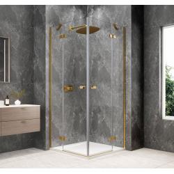 GLOBE GOLD MATT štvorcová sprchová zástena 1000x1000mm, rohový vstup, číre sklo