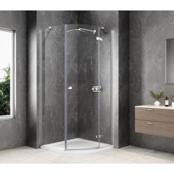 GLOBE CHROME štvrťkruhová sprchová zástena 800x800mm, číre sklo, pravé