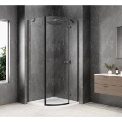 GLOBE GUN METAL štvrťkruhová sprchová zástena 1000x1000mm, číre sklo, pravé