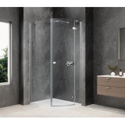GLOBE CHROME štvrťkruhová sprchová zástena 800x1000mm, číre sklo, pravé