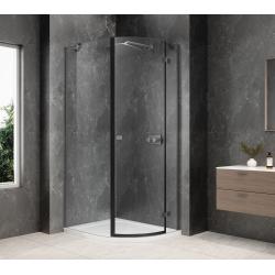 GLOBE GUN METAL štvrťkruhová sprchová zástena 800x1000mm, číre sklo, pravé