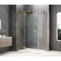 GLOBE GOLD MATT obdĺžniková sprchová zástena 1000x800mm, číre sklo, ľavá