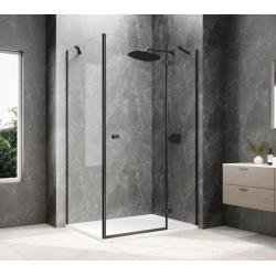 GLOBE BLACK obdĺžniková sprchová zástena 1200x800mm, číre sklo, pravé