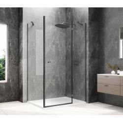 GLOBE GUN METAL obdĺžniková sprchová zástena 800x900mm, číre sklo, pravé