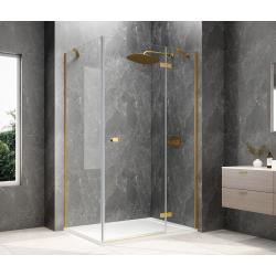 GLOBE GOLD MATT obdĺžniková sprchová zástena 1000x900mm, číre sklo, pravé