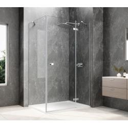 GLOBE CHROME obdĺžniková sprchová zástena 1100x900mm, číre sklo, pravé