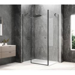 GLOBE GUN METAL obdĺžniková sprchová zástena 900x1000mm, číre sklo, ľavá