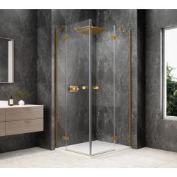 GLOBE GOLD MATT obdĺžniková sprchová zástena 1200x1100mm, rohový vstup, číre sklo