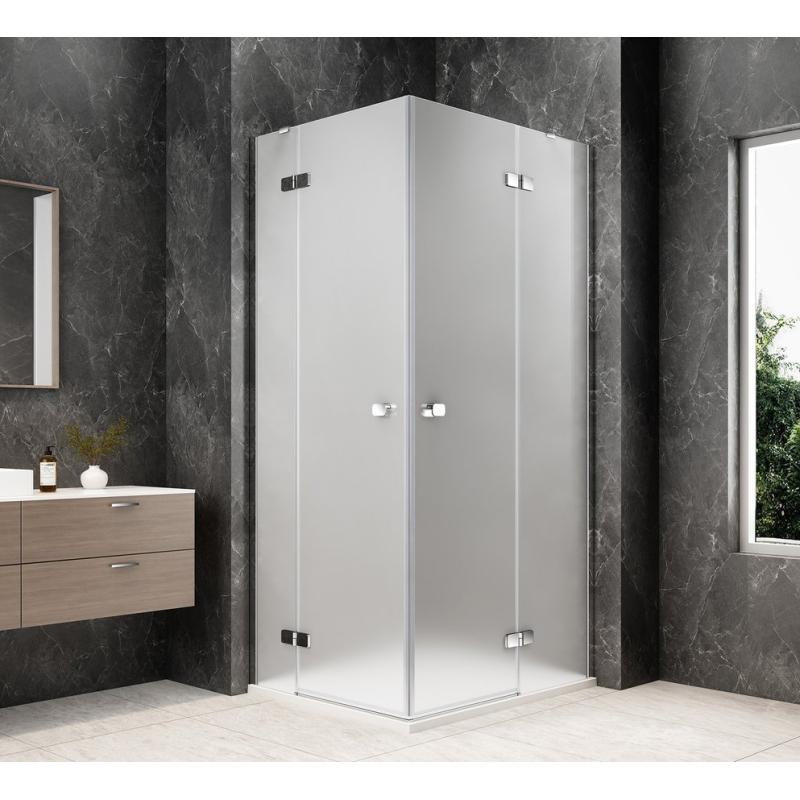 GLOBE CHROME obdĺžniková sprchová zástena 1100x900mm, rohový vstup, matné sklo