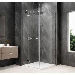 GLOBE CHROME štvorcová sprchová zástena 900x900mm, číre sklo, ľavá