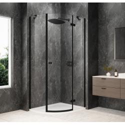 GLOBE BLACK štvrťkruhová sprchová zástena 1000x800mm, číre sklo, pravé